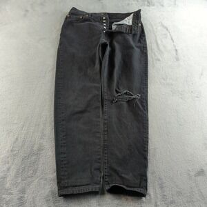 Levis 501 '81 Jeans Mens 32x31 Black Faded Distressed Straight Grunge Punk Skate